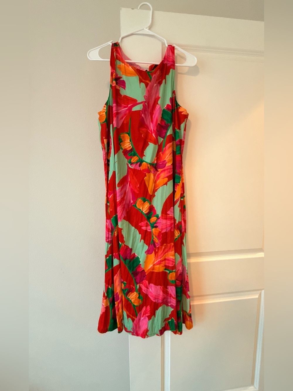 Chico's Sleeveless Maxi Dress in Mint, Red, Pink and Orange
